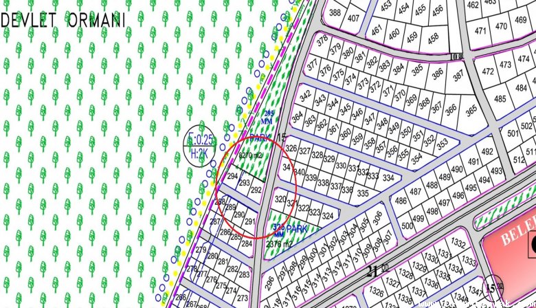 RİVA'DA 470m² YEŞİL ALANA BİTİŞİK ÖZEL KONUMLU KÖŞE ARSA