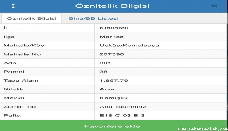 KIRKLARELİ ÜSKÜP'TE SANAYİ İMARLI 1867 m² FIRSAT E:0.80 H:9.5