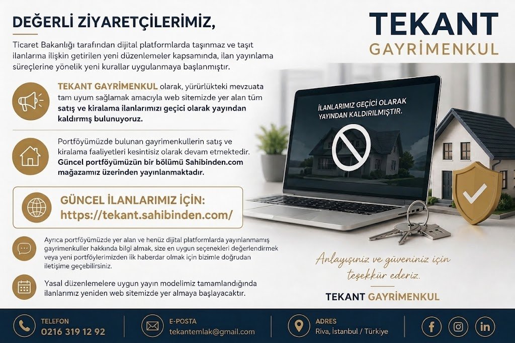 Taşınmaz İlanlarına İlişkin Yeni Düzenlemeler Hakkında Duyuru